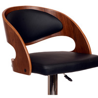 43 Black And Silver Faux Leather And Iron Swivel Low Back Adjustable Height Bar Chair With Footrest