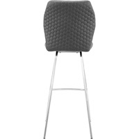 42 Gray Faux Leather And Iron Bar Height Chair