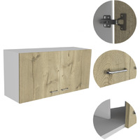 39 White And Light Oak Standard Accent Cabinet With One Shelf