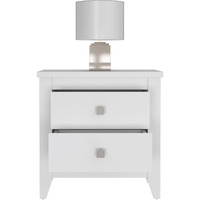 24 White Two Drawer Nightstand