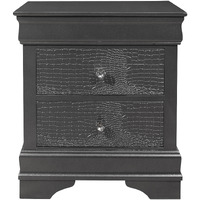 24 Gray Shagreen Two Drawer Solid Wood Nightstand