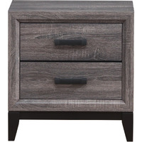 25 Gray Two Drawer Nightstand