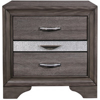 27 Gray Two Drawer Nightstand