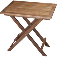28 Brown Solid Wood Folding Outdoor Side Table