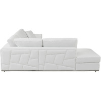 White Italian Leather Reclining L Shaped Two Piece Corner Sectional