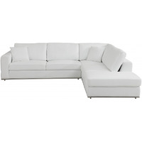 White Italian Leather Reclining L Shaped Two Piece Corner Sectional