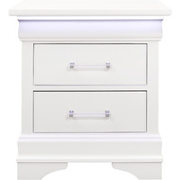 24 White Two Drawer Nightstand