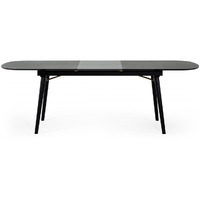 71 Black Rectangular Manufactured Wood Butterfly Leaf Dining Table