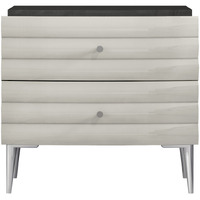 18 Dark Gray And Ivory Light Gray Two Drawer Nightstand