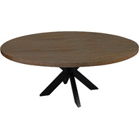 60 Gray Beige And Black Solid Wood And Iron Round Dining Table