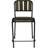 37 Brown And Black Retro Reclaimed Wood And Metal Counter Height Bar Chair