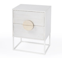 24 Off White Two Drawer Nightstand