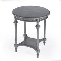 27 Gray Classic Round End Table With Shelf