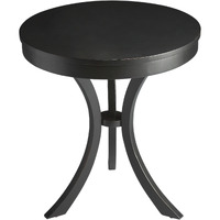 26 Black Manufactured Wood Round End Table