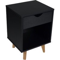 22 Black One Drawer Nightstand