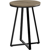 22 Black And Dark Taupe Round End Table