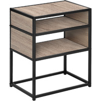 22 Black And Dark Taupe End Table With Two Shelves