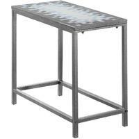 22 Gray And White Tile End Table