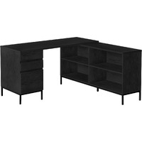 60 Black L Shape Executive Desk