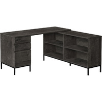 60 Dark Gray And Black Computer Desk