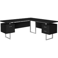 71 Black And Gray L Shape Computer Desk