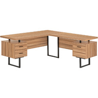 71 Brown And Black L Shape Computer Desk