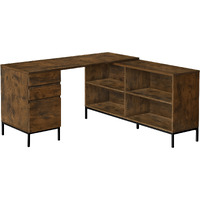 60 Brown And Black Computer Desk