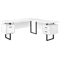71 White And Black L Shape Computer Desk