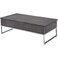 47 Chrome And Gray Oak Rectangular Lift Top Coffee Table