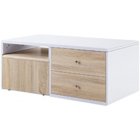 47 White High Gloss Manufactured Wood Rectangular Coffee Table With Four Drawers