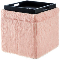 18 Blush Faux Fur And Black Storage