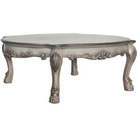 54 Vintage Bone White Solid Wood Rectangular Coffee Table
