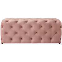 48 Blush And Black Upholstered Velvet Bench