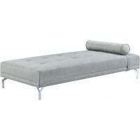 74 Gray Velvet And Black Sofa