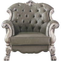 45 Bone White Faux Leather And Vintage Bone White Arm Chair