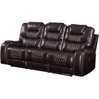 90 Brown Faux Leather And Black Sofa