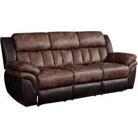 91 Espresso Microfiber And Black Sofa