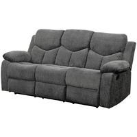 82 Gray Chenille And Black Sofa
