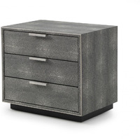 22 Gray Shagreen Three Drawer Nightstand