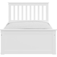 White Solid Wood Twin Bed With Pull Out Trundle