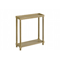 Set Of Two 24 Narrow Distressed Oak Wood End Tables With Shelf