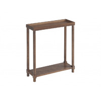 Set Of Two 24 Brown Wood Rectangular End Tables With Shelf