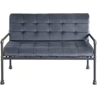 51 Gray Tufted Velvet And Gray Love Seat