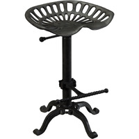 23 Black Backless Adjustable Height Bar Chair With Footrest