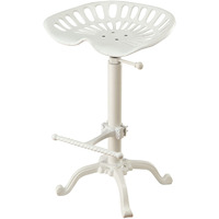 23 White Backless Adjustable Height Bar Chair With Footrest