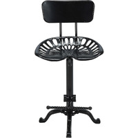 47 Black Low Back Adjustable Height Bar Chair With Footrest