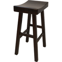 30 Espresso Backless Bar Height Chair With Footrest