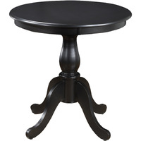 30 Antique Black Round Turned Pedestal Base Wood Dining Table