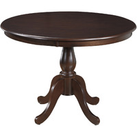 42 Espresso Brown Round Turned Pedestal Base Wood Dining Table