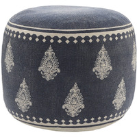 18 Blue 100% Cotton Ottoman